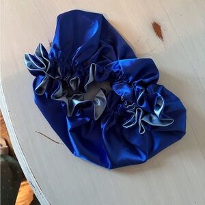 Reversible Blue Satin Hair bonnet